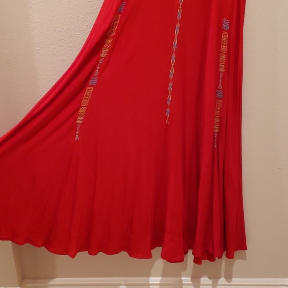 Johnny Was Biya Red Embroidered Maxi Dress - Picture 2 of 8